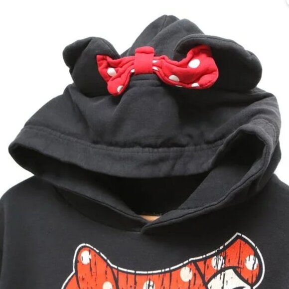 Minnie Mouse Ear Hoodie Disney Resort Pullover Sweatshirt Bow Disneyland Black - Picture 5 of 8